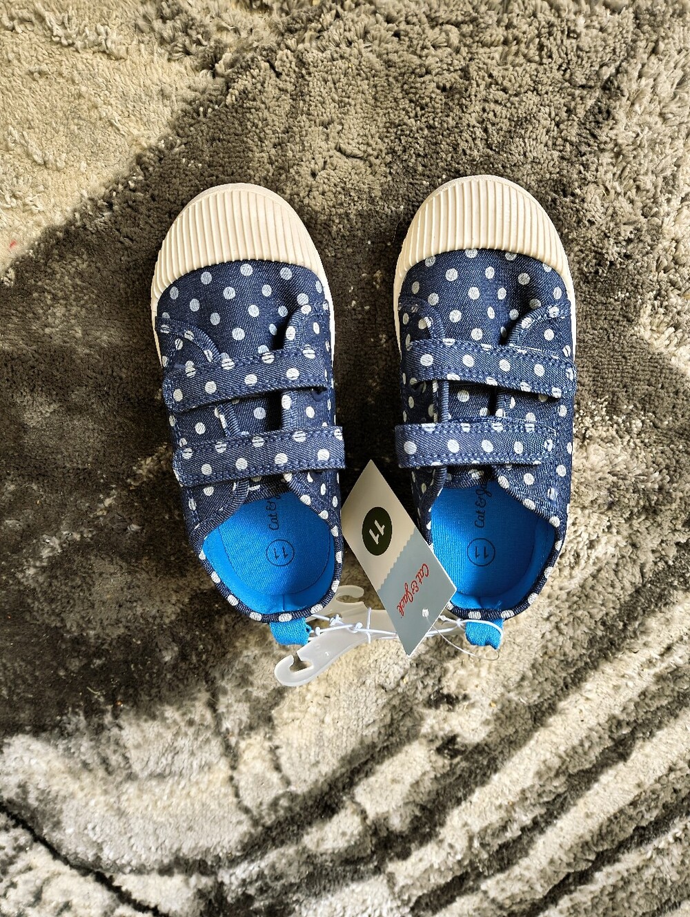 Cat & Jack Navy Blue Polka Dot Kids Sneakers